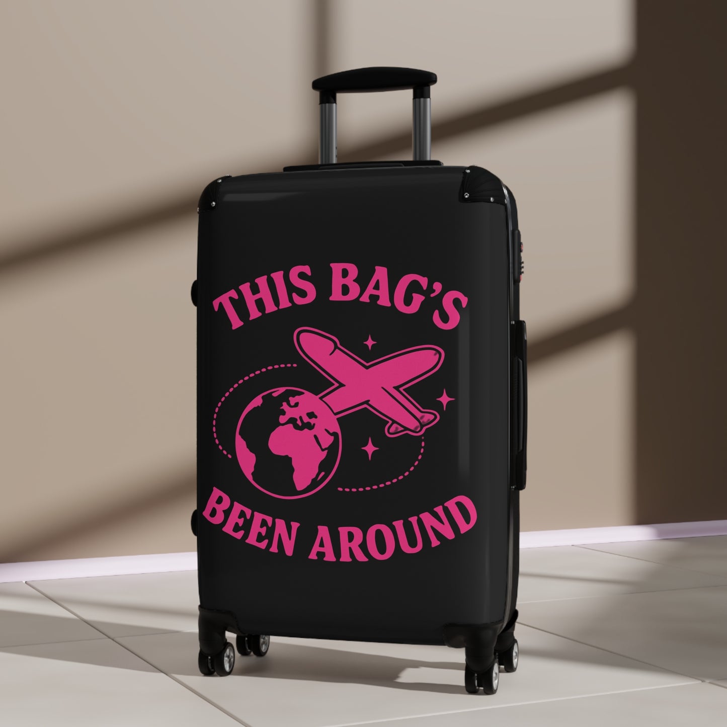 This Bag's Been Around (Jet World Version) — Spinner Luggage Carry-On and Checked Luggage Sizes (Small, Medium, Large)