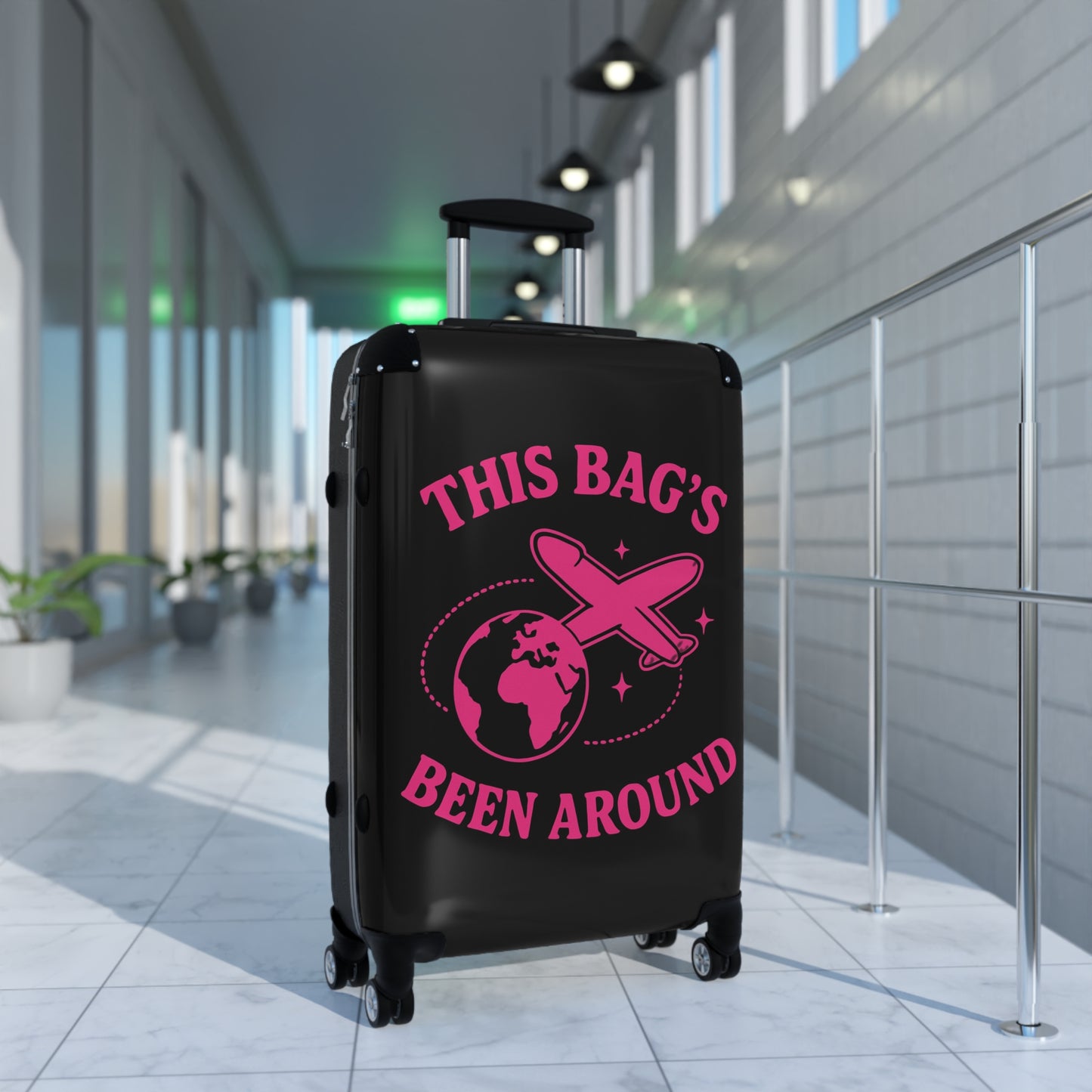 This Bag's Been Around (Jet World Version) — Spinner Luggage Carry-On and Checked Luggage Sizes (Small, Medium, Large)