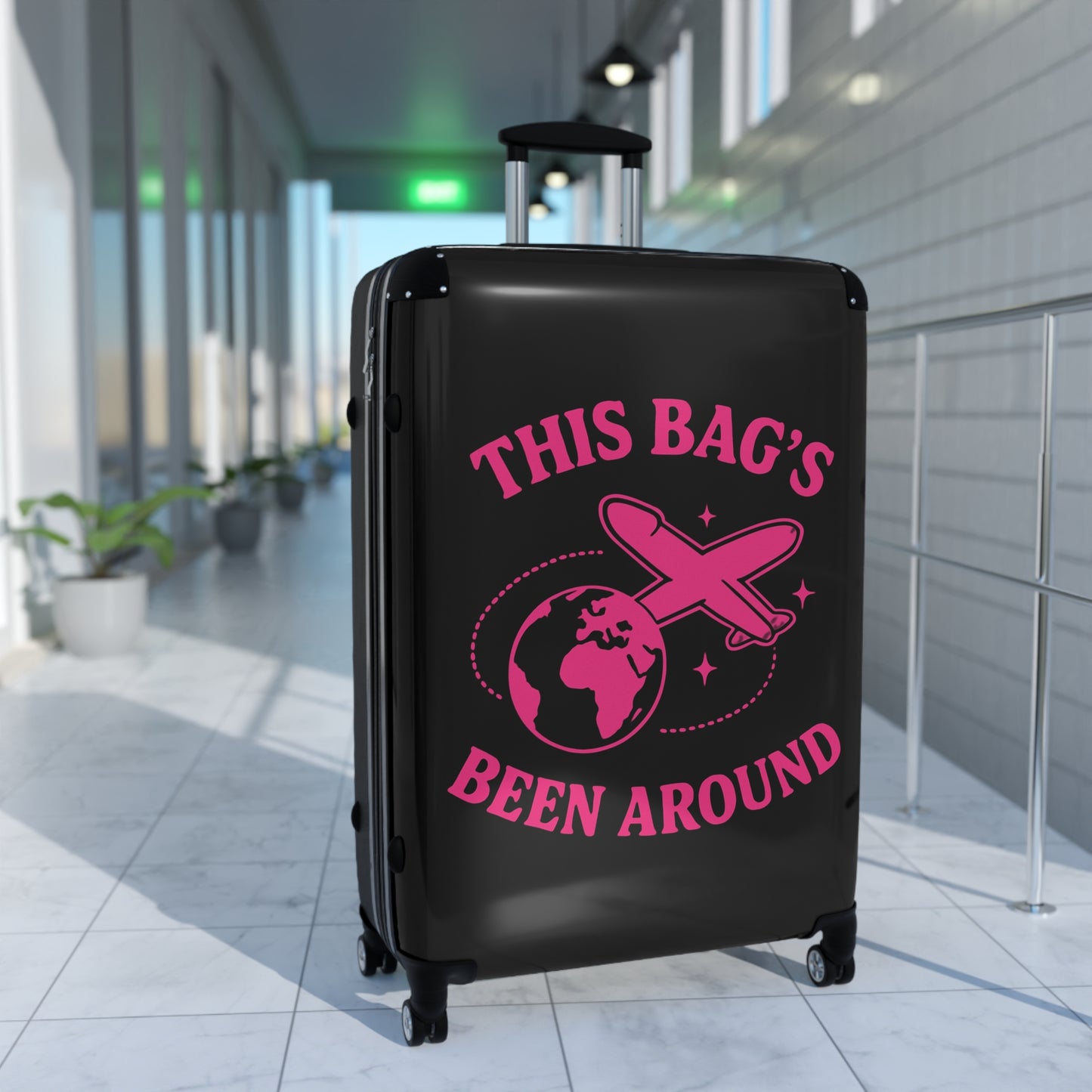 This Bag's Been Around (Jet World Version) — Spinner Luggage Carry-On and Checked Luggage Sizes (Small, Medium, Large)