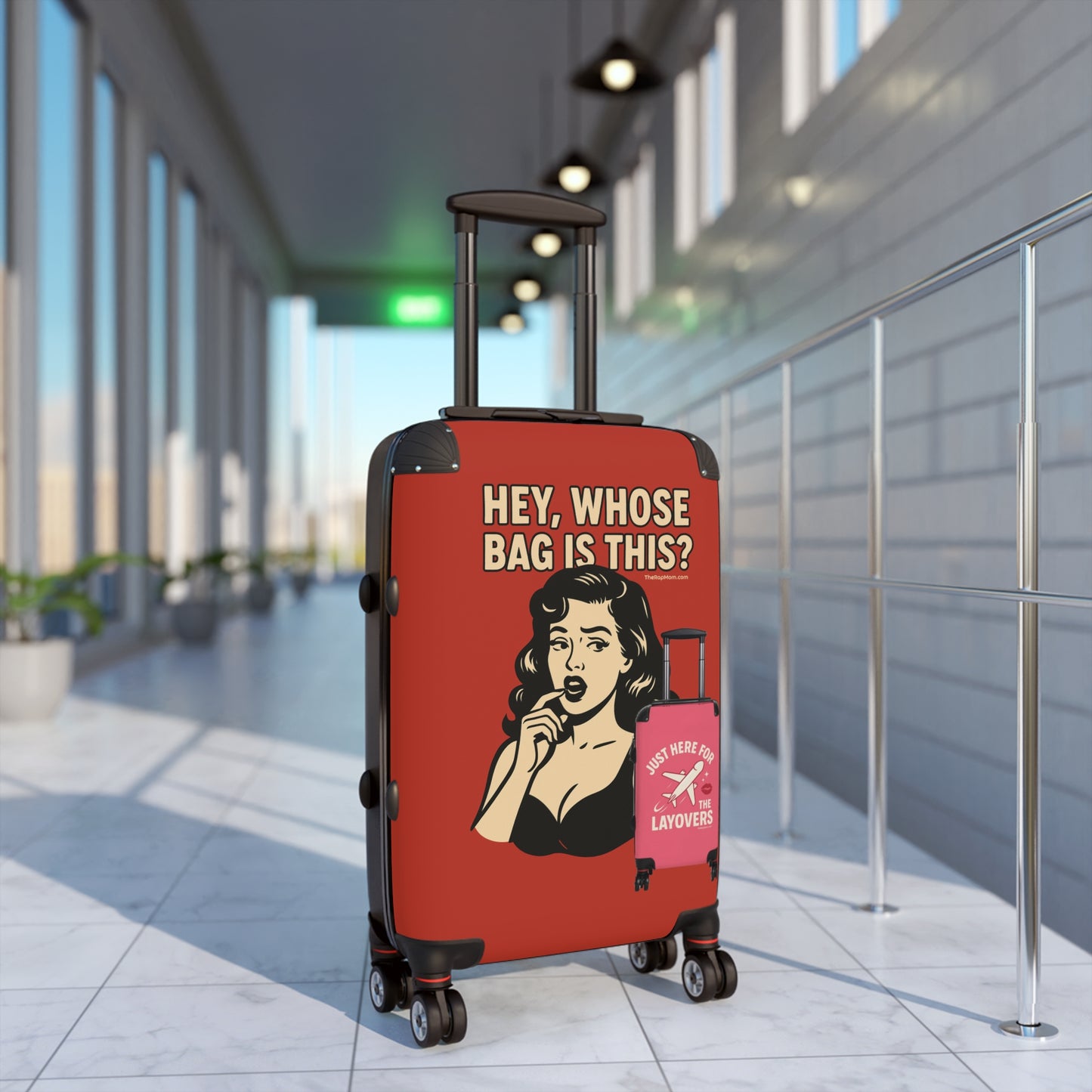 Spinner Luggage Carry-On and Checked Luggage Sizes (Small, Medium, Large) - Hey Whose Bag Is This Design