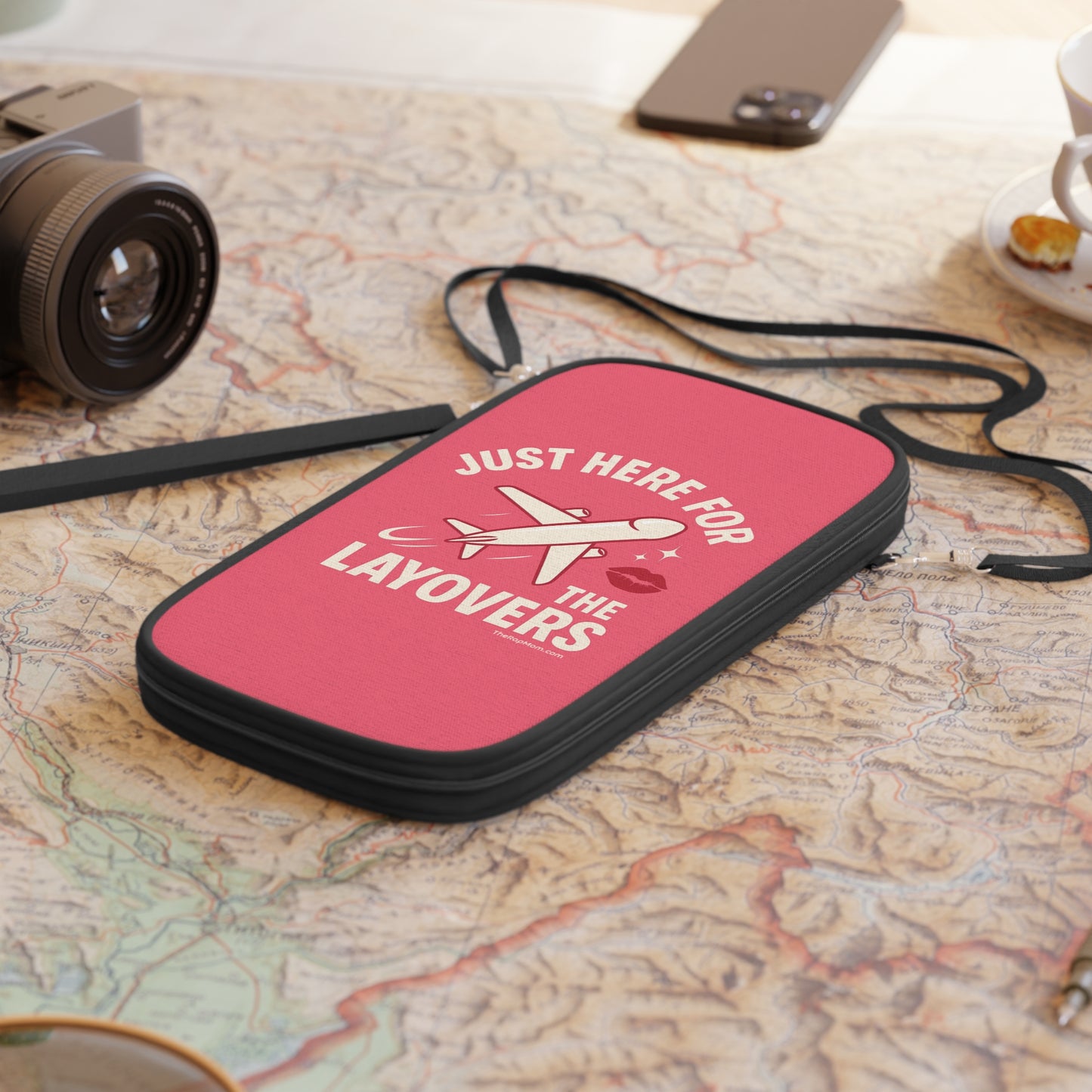 Playful Passport Wallet for Travelers - 'Just Here for the Layovers' - Travel Accessories, Gifts for Jetsetters, Airline Enthusiasts