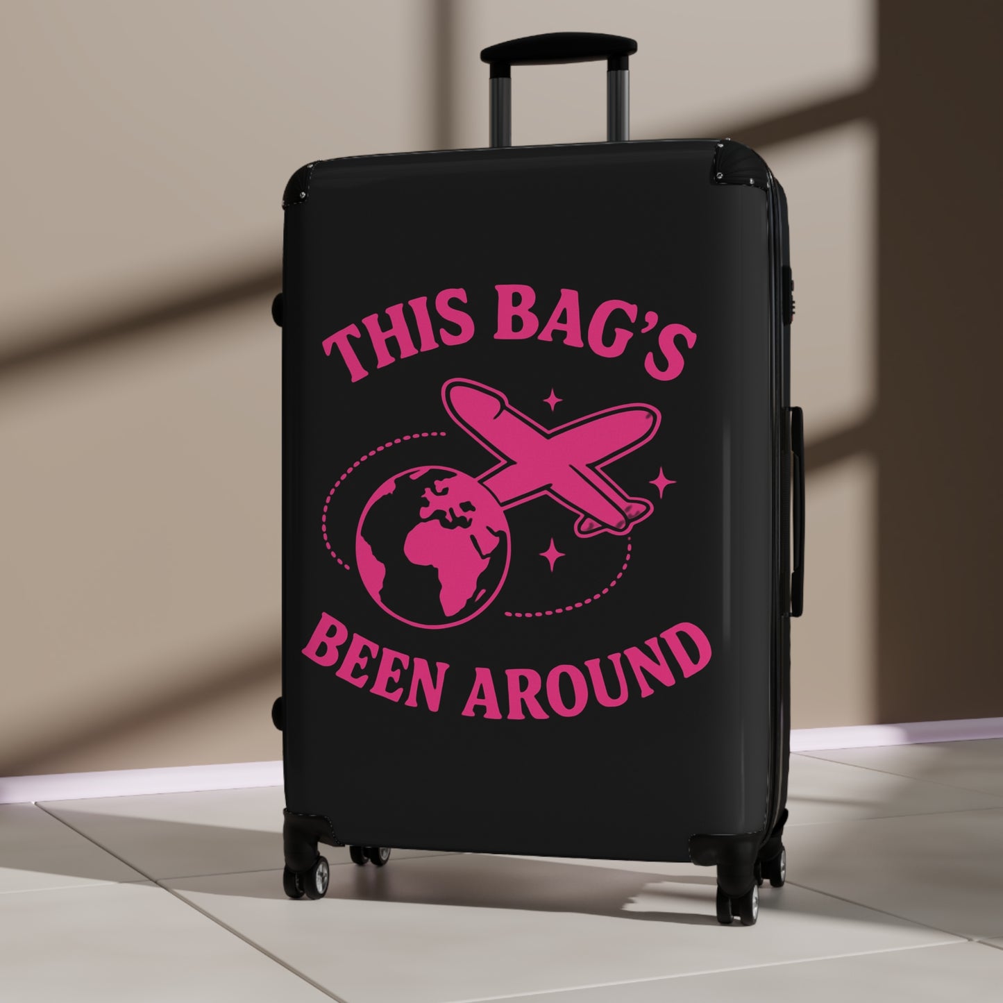 This Bag's Been Around (Jet World Version) — Spinner Luggage Carry-On and Checked Luggage Sizes (Small, Medium, Large)