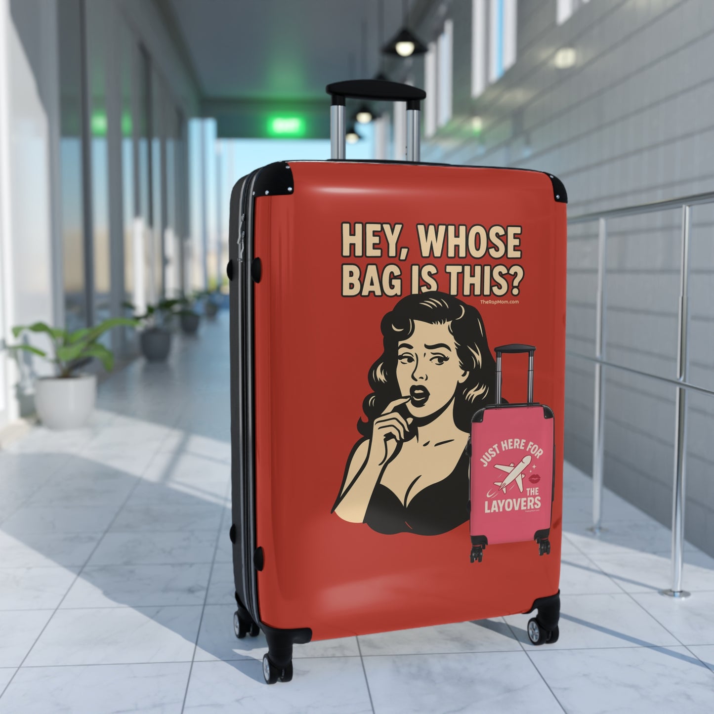 Spinner Luggage Carry-On and Checked Luggage Sizes (Small, Medium, Large) - Hey Whose Bag Is This Design