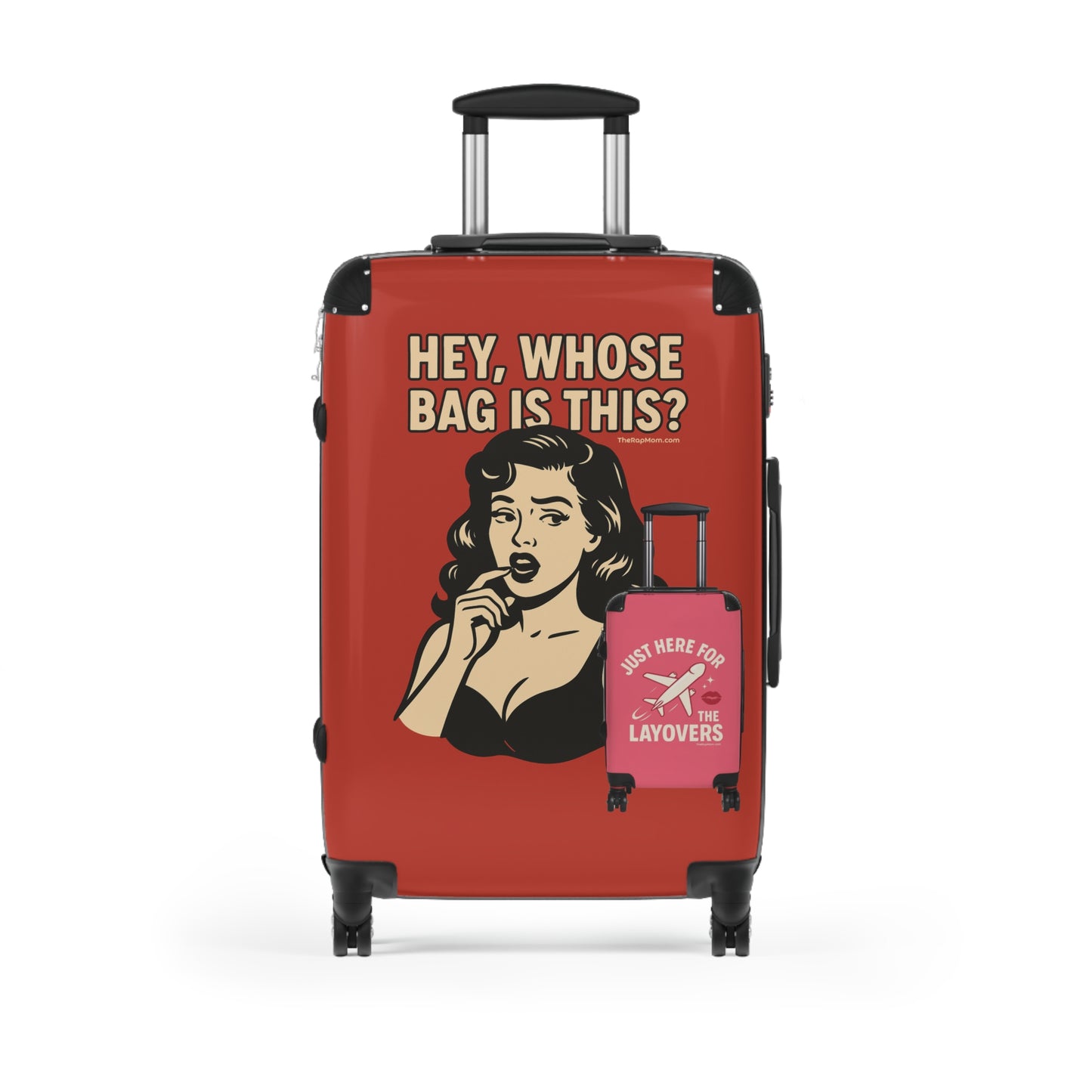 Spinner Luggage Carry-On and Checked Luggage Sizes (Small, Medium, Large) - Hey Whose Bag Is This Design