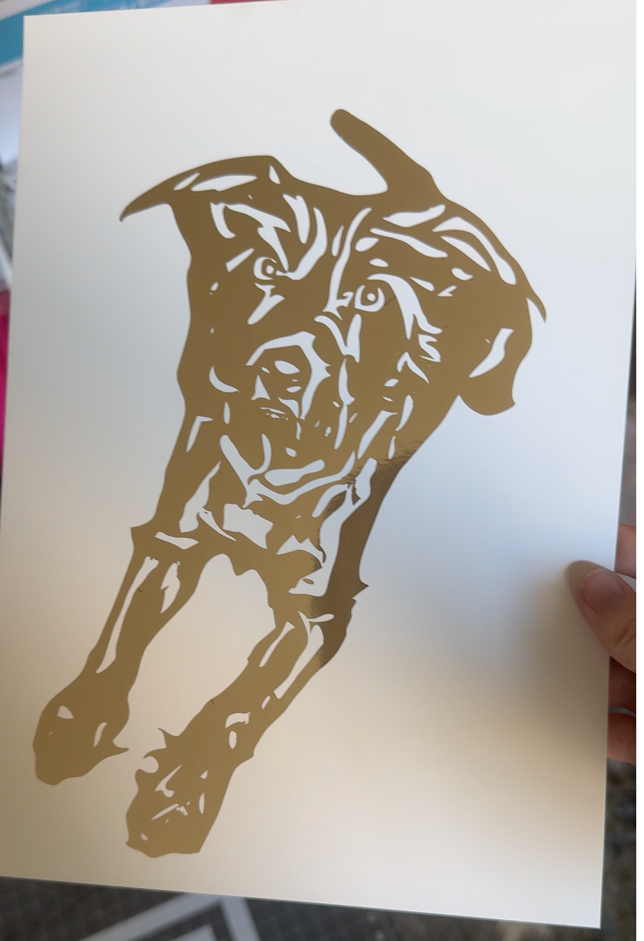 Custom Gold Foil Pet Print Dog Cat Portrait