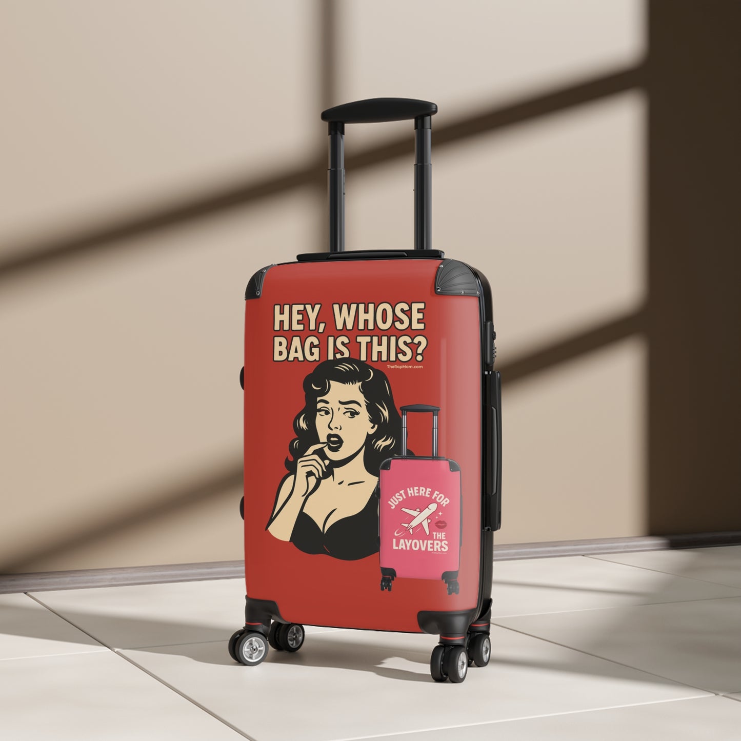 Spinner Luggage Carry-On and Checked Luggage Sizes (Small, Medium, Large) - Hey Whose Bag Is This Design