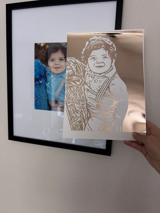 Custom Child Portrait Foiled Print