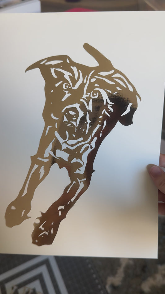 Custom Gold Foil Pet Print Dog Cat Portrait